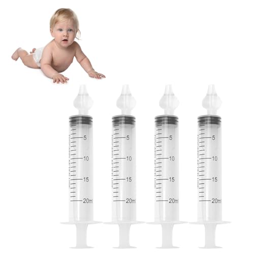 4 Stück Baby Nasendusche, 20ml Wiederverwendbare Nasenreiniger, Nasenspülung Kinder Tragbares, Nasenreinigungs, Nasenwaschreiniger, Sicherer und Komfortabel