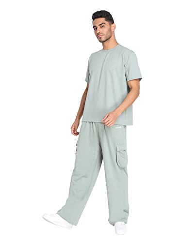 Image of CHKOKKO Men's Baggy Track Pants for Gym Workout Running Casual Wear Sports Lower with Pockets Adjustable Drawstring Waist Lightweight Quick Dry Activewear Fitness