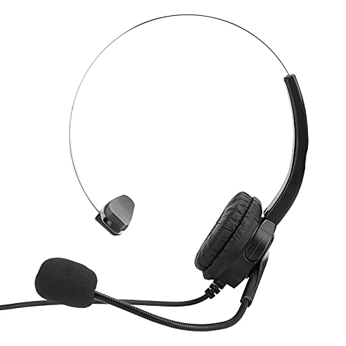 Casque Monaural Antibruit pour Centre D'appels avec Microphone pour Téléphone de Bureau, élégant et Léger, Communication Mains Libres pour Les Employés de Bureau