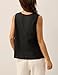 Tanming Womens Cotton Linen Suit Vest Summer Casual Sleeveless Button Down Tank Tops Fashion Work Waistcoat(Black-S)