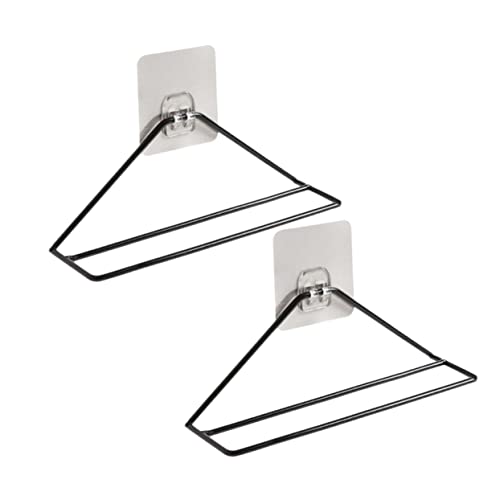 OUNONA 1set Wall Mounted Wrought Iron Shoe Hangers Triangle Slippers Storage Organizer for Door Space Saving for Heels Sandals and Sneakers 2pcs