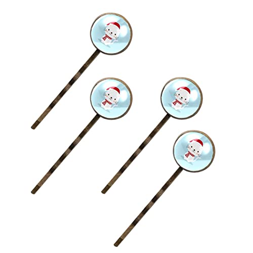 Barrettes à cheveux femme bleu Noël (lot de 4) pour coiffure festive