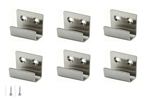 Image of 6 Pieces of Stainless Steel Tile Hanging Code Heavy Duty Wall Mounting Bracket, Photo Frame Wall Tile Hanger, Display Rack Steel Hook Buckle,Large Size