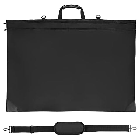 Alpinista Art Portfolio Bag,20 x 26 inches Waterproof Art Work Portfolio Case with Detachable Shoulder Strap for Artwork Organization, Black Cover