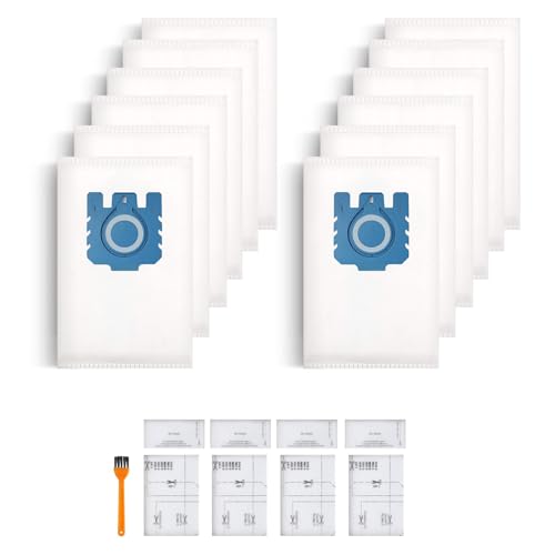 12 Packs GN Dust Bags Compatible with Miele Hoover Bags Miele C3 Hoover Bag Complete C1 C2 C3 Cat & Dog S2 S5 S8 S400 S600 S2000 S5000 And S8000 Series with 4 Set Air Clean Filter 9917730