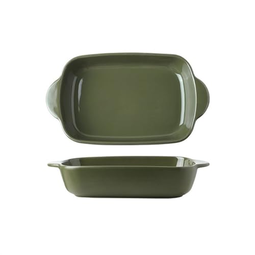 bandeja para hornear Bandeja for hornear arroz al horno con queso, utensilios especiales for horno, cuenco de cerámica, plato Rectangular for microondas de doble oreja bandeja para hornear de cerámica