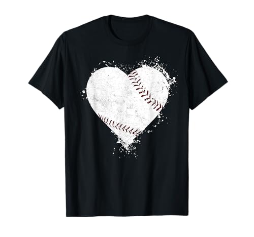 Vintage Grunge Baseball Heart Softball Mom Woman Game Day Camiseta