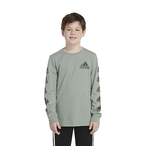 adidas Boys' Long Sleeve Cotton 3 Stripe Bos Logo T-Shirt4