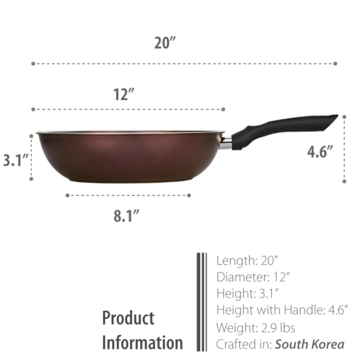 TECHEF Art Pan Collection - 30 cm Wok/Stir-Fry Pan, Coated 5 Times With Teflon Select Non-Stick Coating (PFOA Free) Aubergine Purple (30 cm)