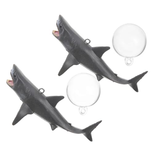 NOLITOY 2個セット 水槽のサメの装飾 漫画の水槽の装飾 浮遊水族館の海洋動物 魚 ヒータ 水中ウォーターポンプ 水槽のミニ装飾 水族館フロートの装飾 フローティング装飾 浮き飾り 塩ビ