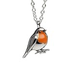 XNHIU Collana con ciondolo a forma di pettirosso, collana con piccolo uccellino, bellissimo regalo di Natale, gioiello da donna, Metallo