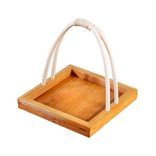 OUNONA Sushi Holder with Handle Compact Japanese Style Snack Tray for Home Restaurant Hotel Use for Serving Sushi Desserts Appetizers