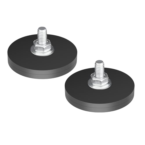 2 Pièces Magnétique Support de Montage M6 5MM Boulons Universelle pour Barre Lumineuse LED Phare de Travail LED Voiture Camion 4x4 Offroad Véhicule