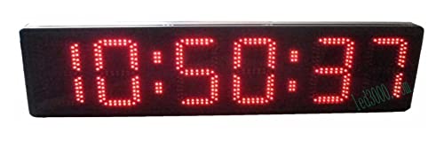 Cronómetro LED para gimnasio, doble cara, semiexterior, caracteres rojos de 8 pulgadas, horas, minutos y segundos (HST6-8R) miniatura 4