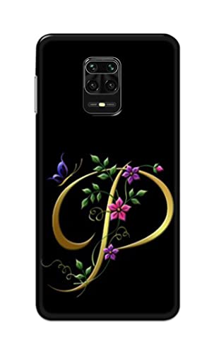 Image of Printed Hard Back Cover Case for Mi Redmi Note 10 Lite Back Cover (Alphabet P) -1803