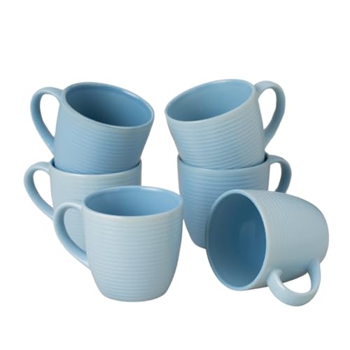 Image of Clay Craft Fine Ceramic Horizon Blue Coffee Mug Set of 6, Cups for Tea & Coffee, Mug Set, Gift Set, Elegant Design for Home and Kitchen and Can Be Gifted to Your Loved Ones On Any Occassions