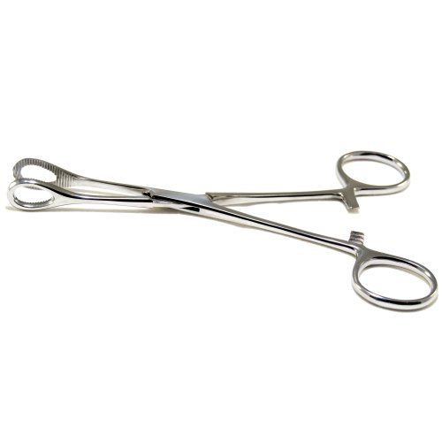 Surgical Steel Homestat (Closed End) Sponge Clamp/Forceps w/ Ratchet Body Piercing Tool