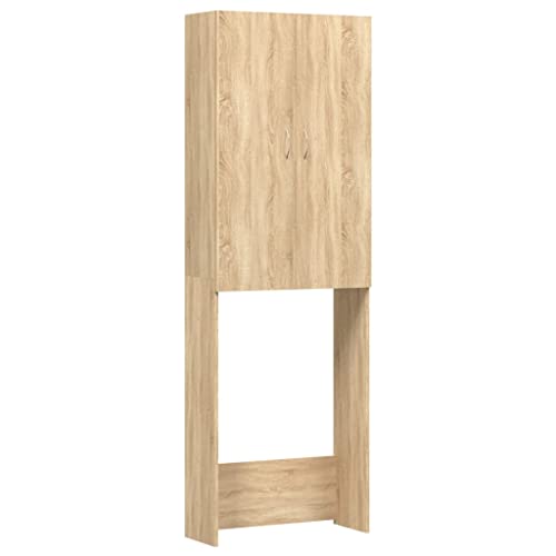 Washing Machine Cabinet Artisan Oak, Space Saving Laundry Storage, 64 x 25,5 x 190 cm, diseño moderno, material duradero, ideal para uso doméstico, elegante y funcional