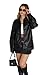 WIHOLL Plus Size Fall Fashion Deals Leather Jacket Women Faux Motorcycle Bomber Coats 2025 Fall Fashion Outfits Winter Clothes Black 2XL