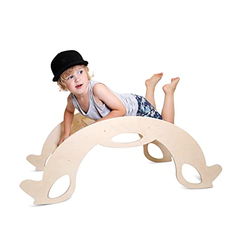 Nobsi Kletterbogen für Kinder - Indoor Bogenwippe | Handgemachte Holzwippe zum Klettern | Bogen nach Kletterdreieck… – Bild 5
