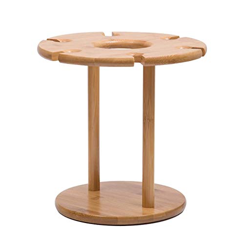 Soporte para botella de vino de bambú para escritorio miniatura 1