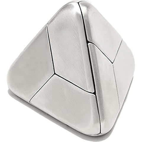 Craighill Tetra Puzzle - Brain Teaser Puzzle for Adults & Kids, 3D Brain Game, Mind-Bending & Satisfying, Aesthetic Home & Office Decor - Stainless Steel Cover