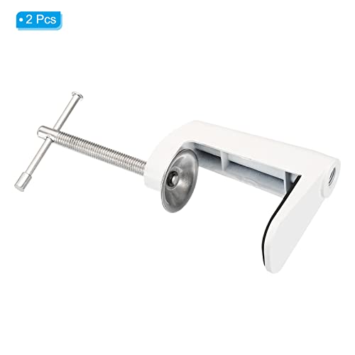 PATIKIL Adjustable Replacement Clamp for Lamps 2 Pack Universal Adjustable C Shape Desk Table Mount Clamp for Microphone Arm Desk Lamps Stand White - Image 3