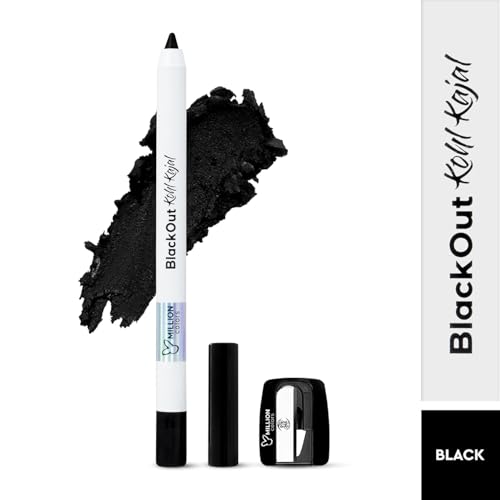 Image of Million Colors Waterproof Blackout Kohl Kajal | Infused with Chamomile and Almond Oil | Smudge Proof & Long-Lasting | One Swipe Application - Rich Color Payoff | Stays Upto 24HR
