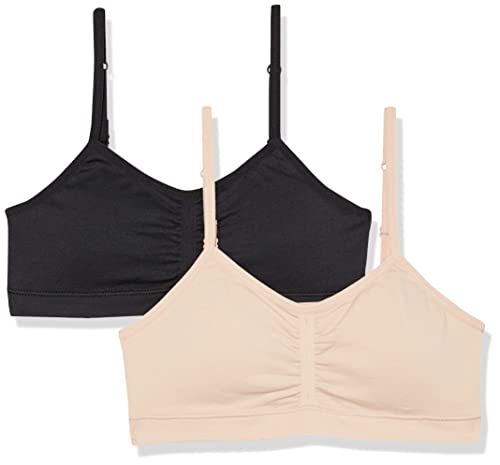 MaidenformGirlsSeamless Ruched Crop BraNude/BlackSmall