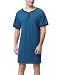 Sykooria Camisa de Dormir para Hombre Pijama Top Camisón de Algodón Ligero...