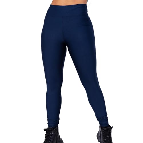 Calça Legging Feminina Suplex Premium Cós Alto Donna Martins (as2, alpha, l, regular, regular, Azul)
