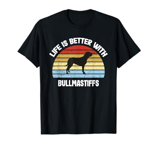 Retro Bullmastiff Dog Gift T-Shirt