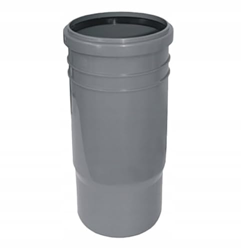 KNM TRADE PP manchon de compensation DN 50 – 250 mm manchon long pour tuyaux d’eaux usées, rallonge de tuyau gris avec raccord enfichable sans colle, joint EPDM, compatible avec tuyaux HT/PVC