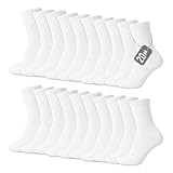 The Essentials Wardrobe Mens 20 Pack Terry Sports Socks - UK 9-11/EU 43-45 - White