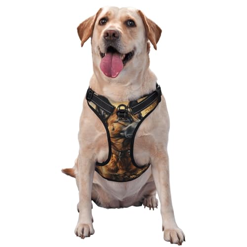 Belgian Malinois No Pull Dog Harness Adjustable Reflective Oxford Easy Control Medium Large Dog Harness