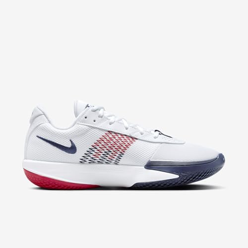 Nike G.T. Cut Academy Basketball Shoes (HM9424-100, White/Sport Red/Obsidian)3