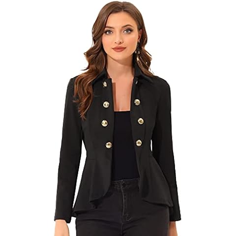 Allegra K Women's Gothic Open Front Blazer Cover