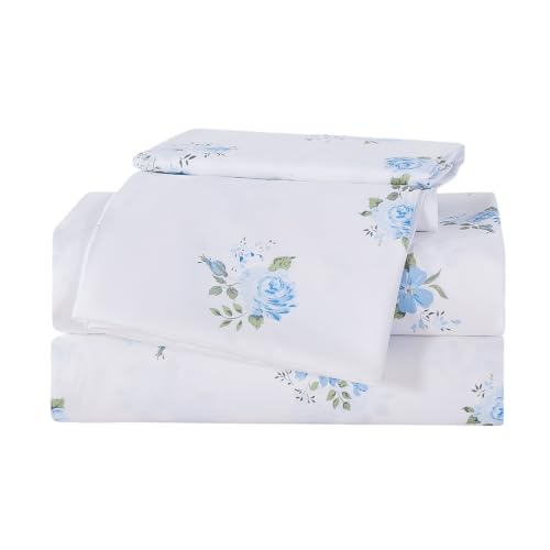 Draps king floral bleu style farmhouse cottage core