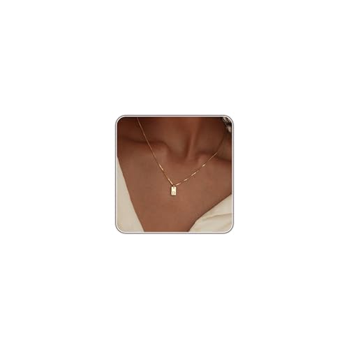 Initial Necklaces for Women 14K Gold Plated Letter Necklace Dainty