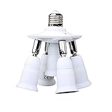 8T8 5 in 1 E26 Light Bulb Socket Splitter Converter Adapter 360 Degree Adjustable I Stardand LED Lam