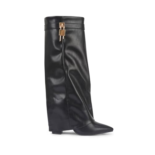 Image of sole london LADIES Women’s Knee High Zip Buckle Fashion Boots – Chic Ruched Design – Comfortable 4-Inch Block Heel – Faux Suede