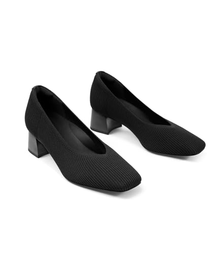 Arromic Women's Pumps Closed Toe Chunky Block Square Toe Low Heels Work Shoes Casual Daily Wear4