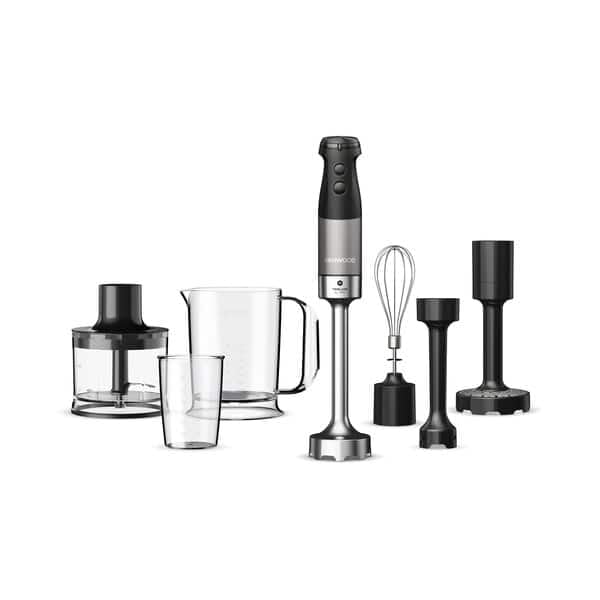 Kenwood HBM80.327BK Mixeur plongeant Triblade XL Pro, fouet en métal, hachoir, presse-purée et verres doseurs inclus