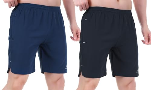 Image of Sports Shorts for Men, Athletic Running & Gym Shorts with Zip Pocket, Regular Fit Training Shorts