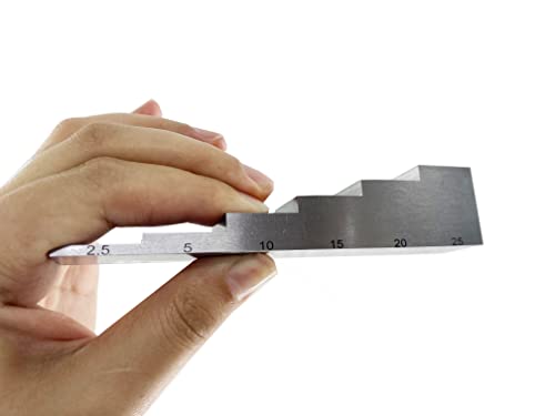Bloque de calibración de 6 pasos para medidor de espesor ultrasónico con espesores 2.5mm, 5mm, 10mm, 15mm, 20mm, 25mm Material acero 1018 miniatura 6