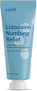 Curist 5% Lidocaine Cream Maximum Strength Topical Pain Relief - 6 oz (170 g) XL Tube - Numb Skin Quickly & Effectively with 5% Lidocaine Numbing Cream - Safe for All Skin Types! (1 Pack - 6 oz Tube)