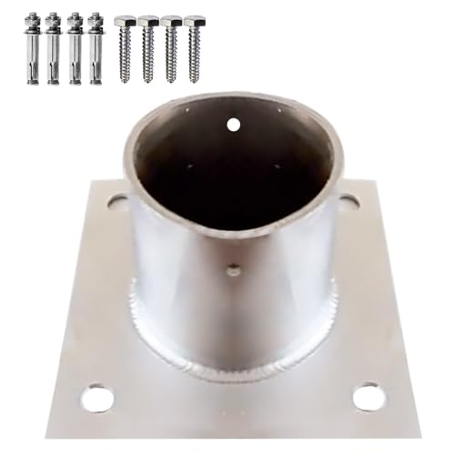Heavy Duty Stainless Steel Round Post Anchor Base con Viti per la ringhiera del Deck e Post della Cassetta Postale
