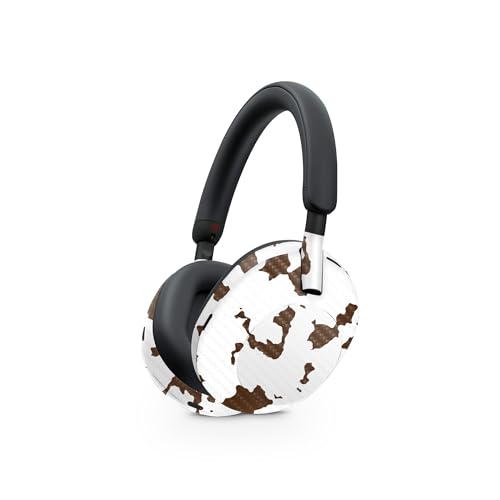 Image of MightySkins Carbon Fiber Skin Compatible with Sony WH-1000XM5 Headphones - Brown Cow | Protective, Durable Textured Carbon Fiber Finish | Easy to Apply, Remove, and Change Style