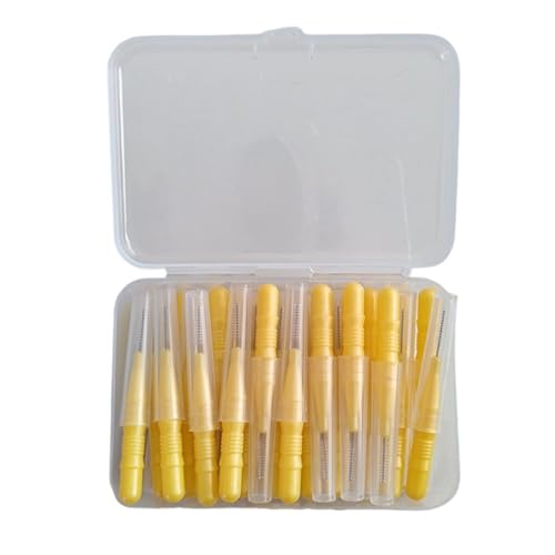 Brossettes interdentaires pour espaces larges avec bâtonnets de fil dent nylon jaune x50