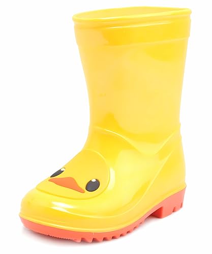 Kids Rain Boots, Cute Yellow Duck Rain Boots, Boys Girls Waterproof Toddler Rainboots for Garden, Puddle, Outdoor Water Shoes